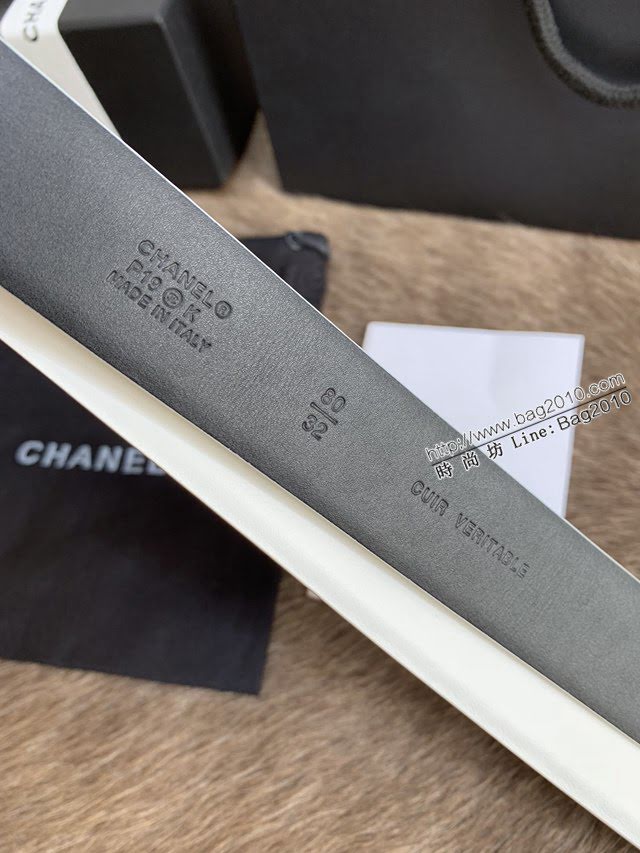 Chanel女士皮帶 香奈兒小香鑽圈雙面用小牛皮腰帶  jjp1171